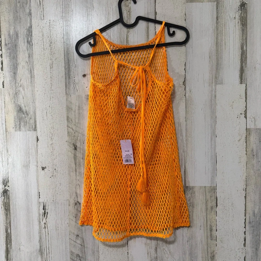 Wild Fable Bright Orange Mesh Coverup